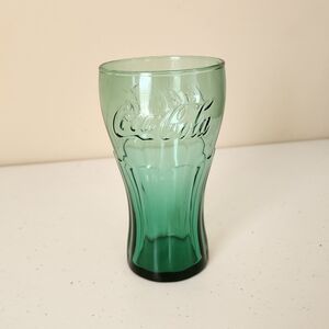 Vintage Green Coca-Cola Glass Cup Tumbler Retro Soda Glass